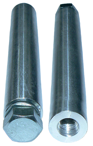Mast mount adaptor, aluminium – 150 x 24mm, 1/2″-12BSW both ends, incl. 1/2″-12 BSW bolt and washer.